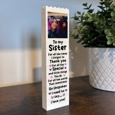 Personalised Sister Gift Photo Building Block Gift For Her