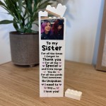 Personalised Sister Gift Photo Building Block Gift For Her
