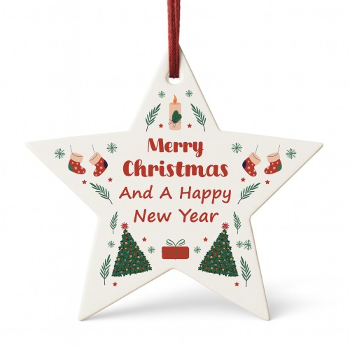 Merry Christmas And A Happy New Year Bauble Xmas Tree Ornament Merry Christmas And A Happy New Year Bauble Xmas Tree Ornament