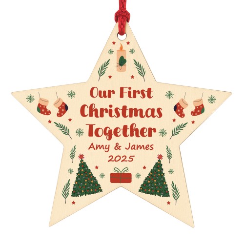Personalised First Christmas Together Bauble For New Couple Xmas Personalised First Christmas Together Bauble For New Couple Xmas