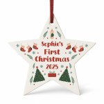 Personalised Baby's First Christmas Bauble Xmas Star Ornament Personalised Baby's First Christmas Bauble Xmas Star Ornament