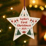 Personalised Baby's First Christmas Bauble Xmas Star Ornament Personalised Baby's First Christmas Bauble Xmas Star Ornament
