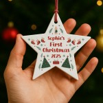 Personalised Baby's First Christmas Bauble Xmas Star Ornament Personalised Baby's First Christmas Bauble Xmas Star Ornament