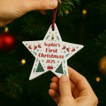 Personalised Baby's First Christmas Bauble Xmas Star Ornament Personalised Baby's First Christmas Bauble Xmas Star Ornament