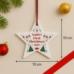 Personalised Baby's First Christmas Bauble Xmas Star Ornament Personalised Baby's First Christmas Bauble Xmas Star Ornament