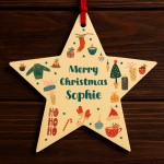 Personalised Merry Christmas Bauble Tree Decoration Ornament 
