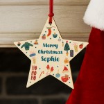 Personalised Merry Christmas Bauble Tree Decoration Ornament 