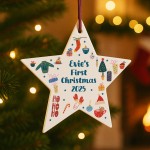 Personalised Babys First Christmas Star Tree Decoration Bauble Personalised Babys First Christmas Star Tree Decoration Bauble