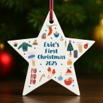 Personalised Babys First Christmas Star Tree Decoration Bauble Personalised Babys First Christmas Star Tree Decoration Bauble