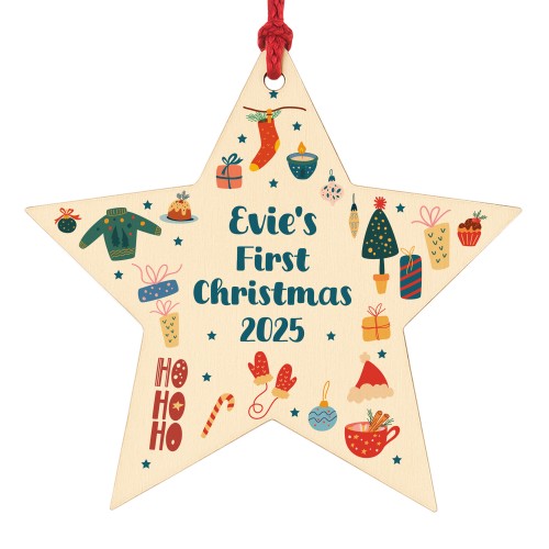 Baby's First Christmas Personalised Bauble Tree Decoration Xmas Baby's First Christmas Personalised Bauble Tree Decoration Xmas