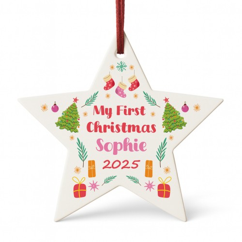 Personalised My First Christmas Bauble For Baby Girl Boy Chid Personalised My First Christmas Bauble For Baby Girl Boy Chid
