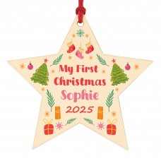 My First Christmas Bauble Personalised Tree Decoration Ornament 