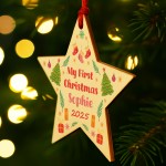 My First Christmas Bauble Personalised Tree Decoration Ornament 