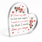 nniversary Gifts for Her Him Heart Acrylic Plaque I Love You
