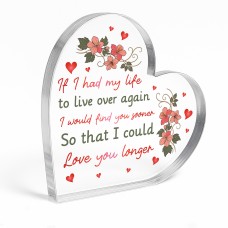 nniversary Gifts for Her Him Heart Acrylic Plaque I Love You
