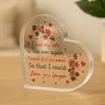 nniversary Gifts for Her Him Heart Acrylic Plaque I Love You