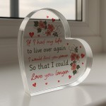 nniversary Gifts for Her Him Heart Acrylic Plaque I Love You