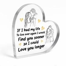 Gifts for Her Him Heart Acrylic Plaque I Love You Anniversary