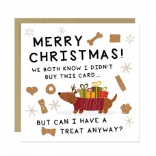 Merry Christmas Card From Puppy Dog With Kraft Envelope Funny