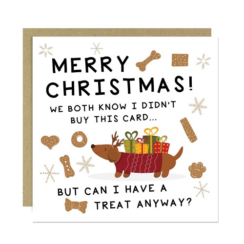 Merry Christmas Card From Puppy Dog With Kraft Envelope Funny Merry Christmas Card From Puppy Dog With Kraft Envelope Funny