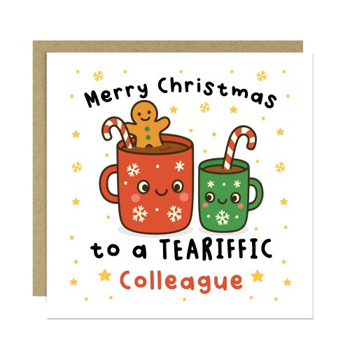 Merry Christmas To A TEA RIFFIC Colleague Card With Envelope Merry Christmas To A TEA RIFFIC Colleague Card With Envelope
