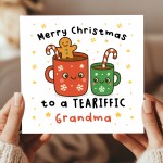Merry Christmas To A TEA RIFFIC Grandma Card With Kraft Envelope