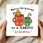 Merry Christmas To A TEA RIFFIC Grandma Card With Kraft Envelope