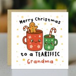 Merry Christmas To A TEA RIFFIC Grandma Card With Kraft Envelope
