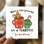 Merry Christmas To A TEA RIFFIC Grandma Card With Kraft Envelope