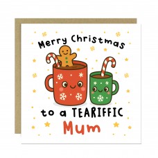 Merry Christmas To A TEA RIFFIC Mum Card With Kraft Envelope