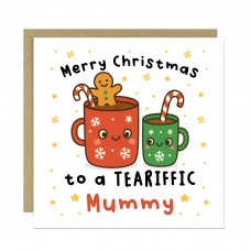 Merry Christmas To A TEA RIFFIC Mummy Card With Kraft Envelope
