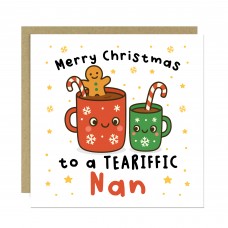 Merry Christmas To A TEA RIFFIC Nan Card With Kraft Envelope
