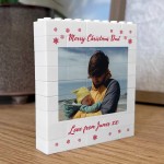 Personalised Merry Christmas Dad Gift Building Block Photo Gift