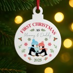 Personalised Our 1st Christmas As My Mummy And Daddy Bauble