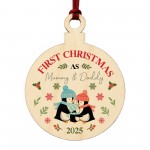 1st Christmas As My Mummy And Daddy Personalised Bauble Gift