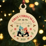 1st Christmas As My Mummy And Daddy Personalised Bauble Gift