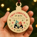 1st Christmas As My Mummy And Daddy Personalised Bauble Gift