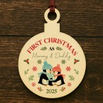 1st Christmas As My Mummy And Daddy Personalised Bauble Gift