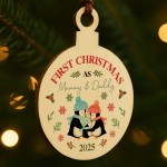 1st Christmas As My Mummy And Daddy Personalised Bauble Gift
