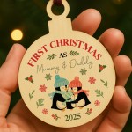 1st Christmas As My Mummy And Daddy Personalised Bauble Gift