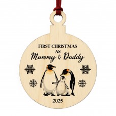 First Christmas As My Mummy And Daddy Personalised Bauble Gift