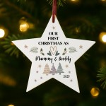 Our First Christmas As My Mummy And Daddy Personalised Bauble