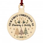 Personalised Our First Christmas As My Mummy And Daddy Bauble