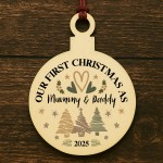 Personalised Our First Christmas As My Mummy And Daddy Bauble