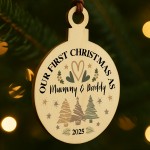 Personalised Our First Christmas As My Mummy And Daddy Bauble