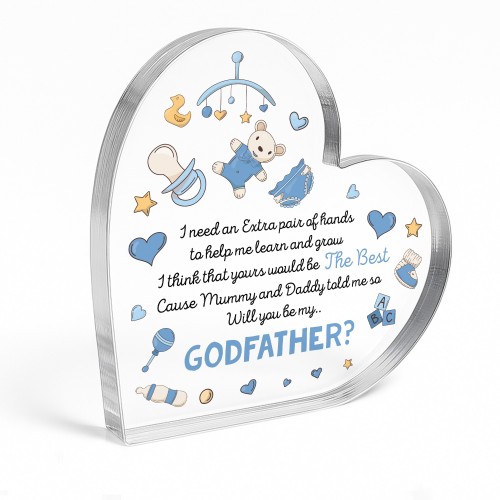 Cute Godfather Asking Gift Plaque Will You Be My Godfather