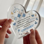 Cute Godfather Asking Gift Plaque Will You Be My Godfather