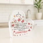 Godmother Asking Gift Will You Be My Godmother Acrylic Heart