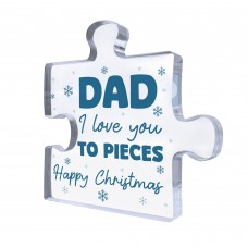 Gift For DAD Happy Christmas Gift For Dad Acrylic Puzzle Block
