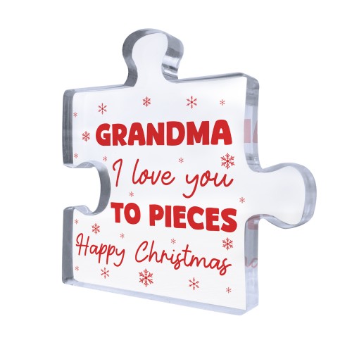 Gift For GRANDMA Happy Christmas Gift For Grandma Acrylic Puzzle